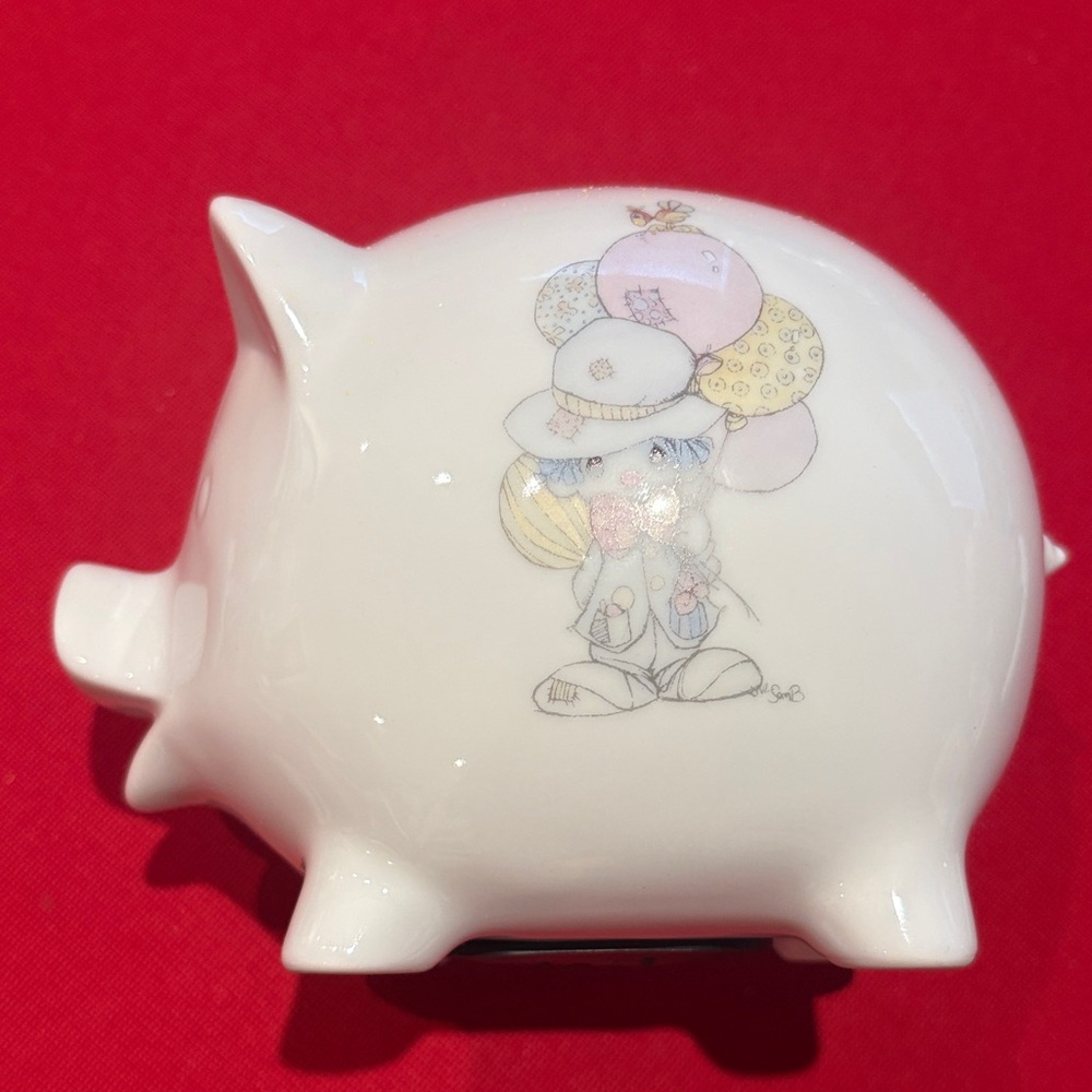 Precious moments piggy bank pig enesco vintage clown ballon's